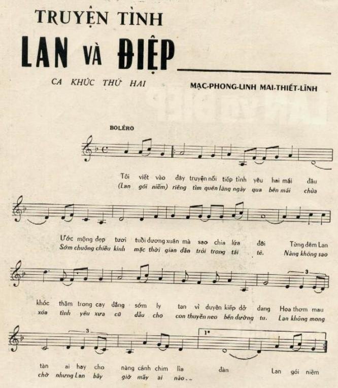 Sheet nhạc Chuyện Tình Lan Và Điệp 2